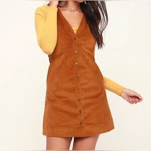 Free People Brown Corduroy Mini Dress